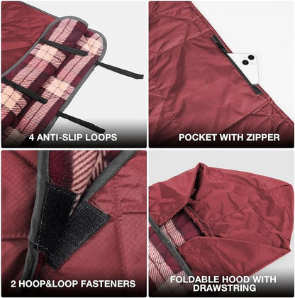 DUKUSEEK Large Waterproof Camping Blanket, Cold Weather Warm Fleece Blankets - Image 3