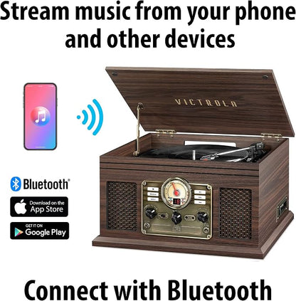 Victrola The Quincy 6-in-1 Bluetooth Record Player & Multimedia Center - Image 2