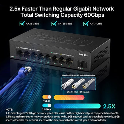 Real HD 8 Port 2.5G Ethernet Switch Unmanaged Network Switch - Image 2