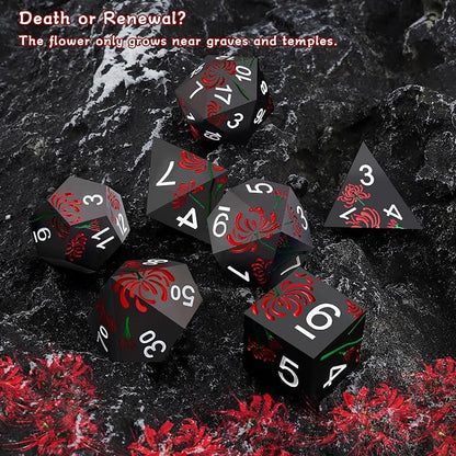 PJOY Metal Dice Set D&D Flower Dice Set DND Polyhedral Dice - Image 4