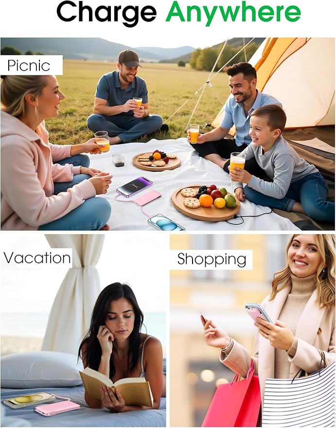 TG90° 2 Pack Slim 10000mAh Power Bank Built-in Foldable AC Wall Plug and Cables - Image 9