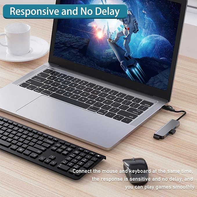 USB Hub 3.0 with 4 Ports, VIENON Aluminum USB C to USB 3.0 Hub USB Splitter - Image 5
