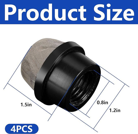 DECOHS 4 Pcs 190106Z Air Bleeder Screen Cap- Stainless Steel Screen Filter Cap - Image 2