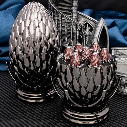 ARUOHHA DND Metal Dice Black Red Dragon Egg Dice - Image 3