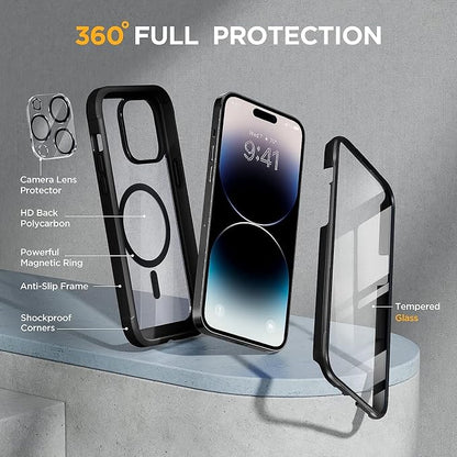 Miracase Magnetic for iPhone 14 Pro Case 6.1 inch, Upgrade Full-Body Clear - Image 3