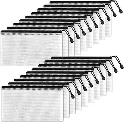 SUNEE Plastic Pencil Pouch 4.6x9.2 in, Small Storage Bags, Plastic Zip File Bags by SUNEE
