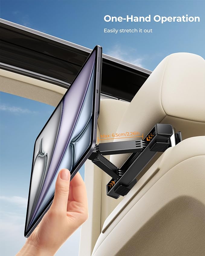 KU XIU Magnetic iPad Holder for Car Headrest, Backseat Tablet Car Mountfor iPad - Image 7