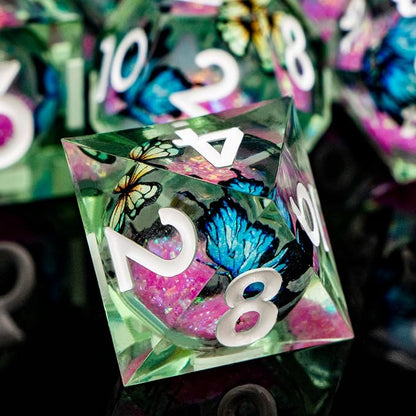 Butterfly DND Dice Pink Liquid Core Dice Set - Image 5