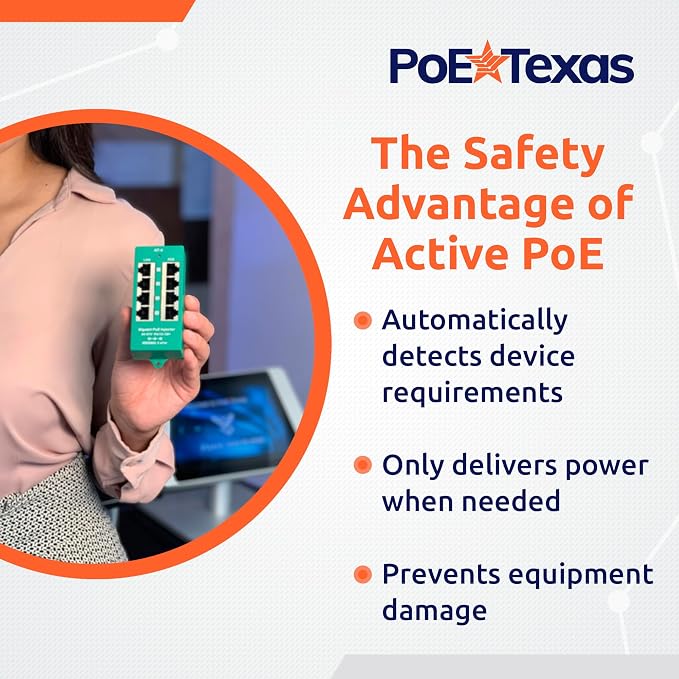 PoE Texas 8 Port PoE/PoE+ Active Mode A Injector - Image 3