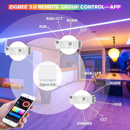LM052 ZigBee 3.0 LED Strip Controller RGB CCT RGBW 5in1 Dimmable Compatible - Image 6