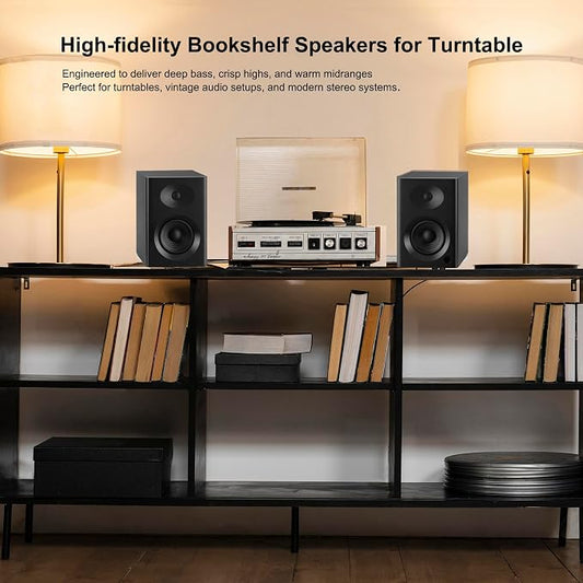Bookshelf Speakers with Deep Bass, 80W Peak Output HiFi Gaming Computer Speakers - Image 2