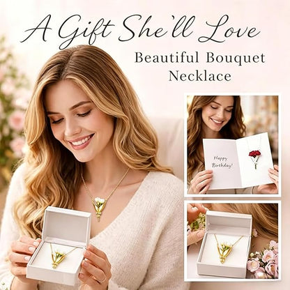 Flower Holder Necklace for Women Creative Mini Wearable Floral Vase Necklaces - Image 3