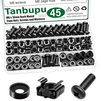 45PACK M6 x 16mm Rack Mount Cage Nuts, Enclosures by Tanbupu