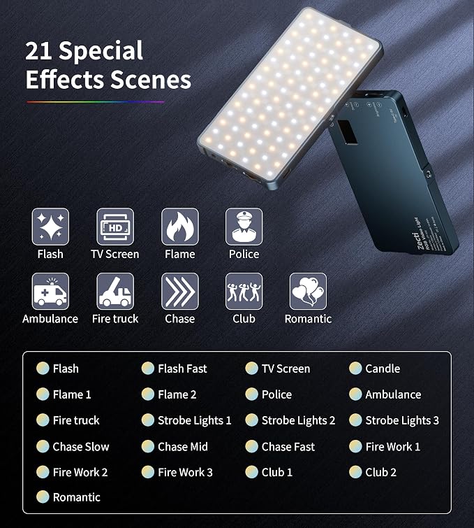 Selfie Camera Phone Light with Metal Hotshoe & Clip, CRI 96+ 2500K-9900K - Image 5
