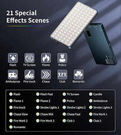 Selfie Camera Phone Light with Metal Hotshoe & Clip, CRI 96+ 2500K-9900K - Image 5