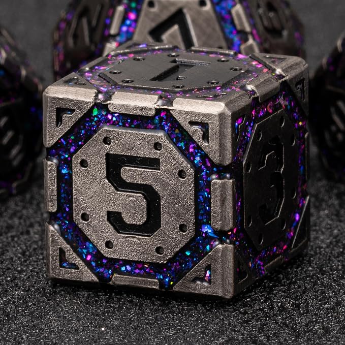 Metal D&D Dice Set, Polyhedral Metallic Dice - Image 5