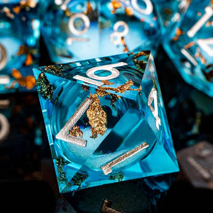 DND Dice Blue Liquid Core Dice Set - Image 6