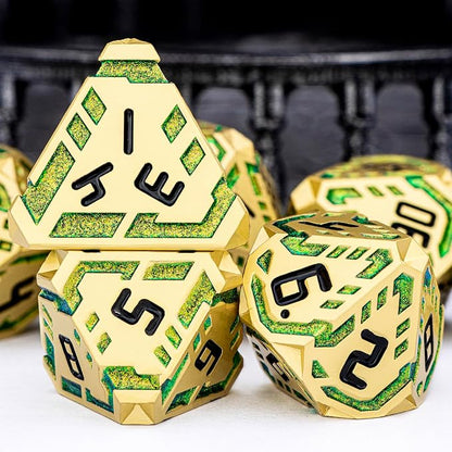 Metal DND Sci-fi Dice Set 7PCS Stripe Polyhedral Dice - Image 6