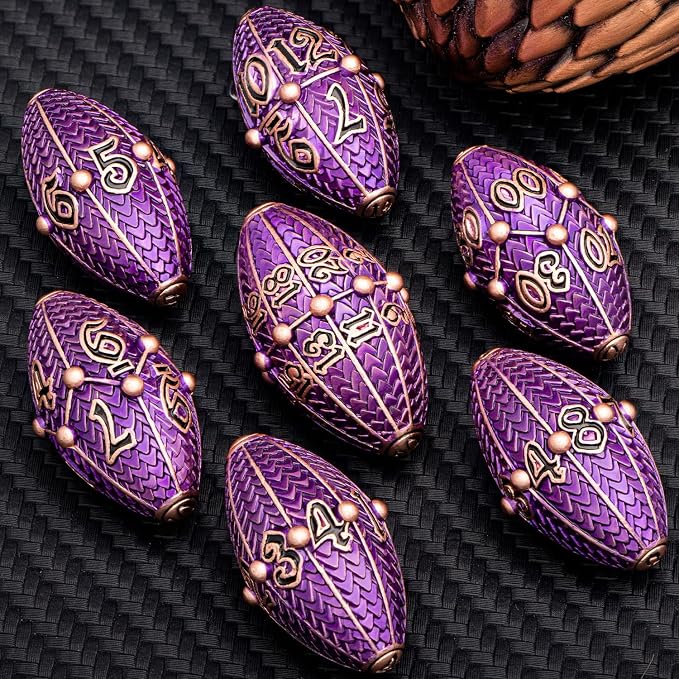 ARUOHHA DND Metal Dice Copper Purple Dragon Egg Dice - Image 6