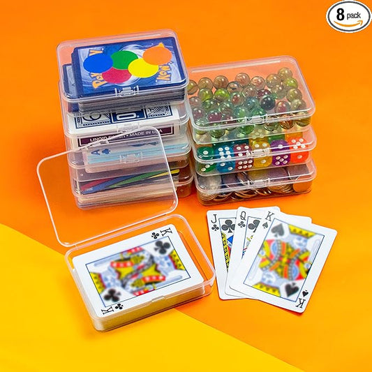 8 Pcs Playing Card Case, Small Clear Box, Plastic Deck Box, Card Deck Holder by JINUPHION