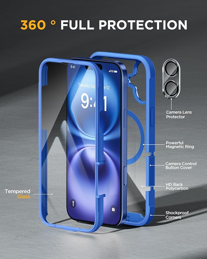Miracase Magnetic for iPhone 16 Plus Case Full-Body Phone - Image 2