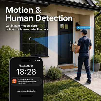 4MP 2K Window Camera, No Glare Thru-Glass Full-Color Night Vision, 2.4GHz & - Image 4