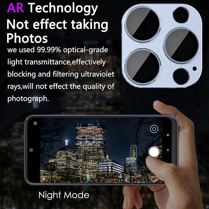 2 Pack Camera Lens Protector for iPhone 13 Pro/iPhone 13 Pro Max, AR Tempered - Image 3