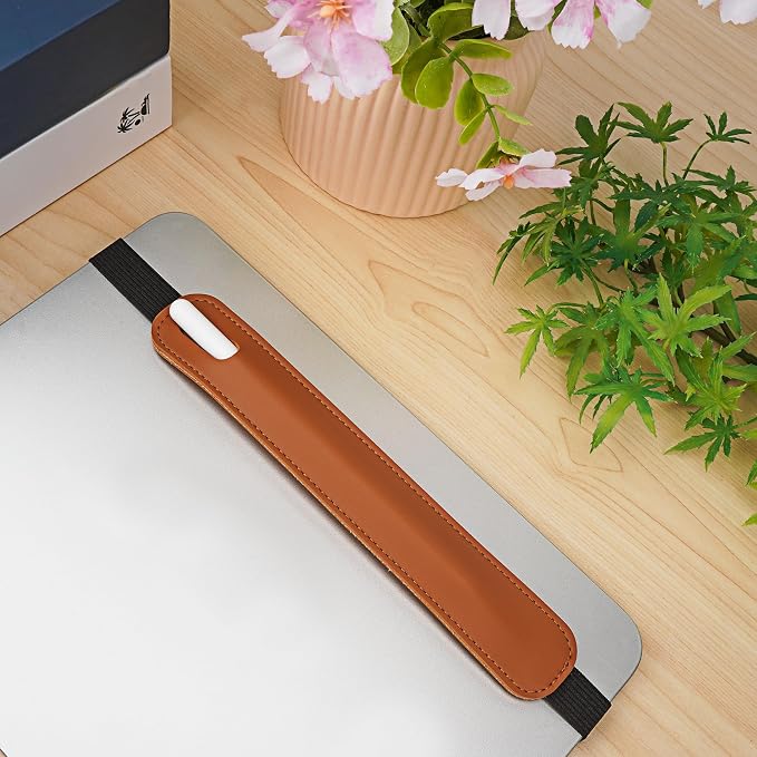Vegan Leather Elastic Band Stylus Holder, Capacitive Pen Case - Image 4