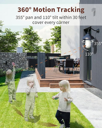 Armorcope 2K Light Bulb Security Camera, 360° Motion Tracking 2.4Ghz WiFi - Image 3