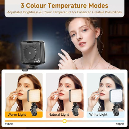 80 LED Selfie Light with 3 Modes, Portable Phone Light with Clip & 1/4 in Screw - Image 2