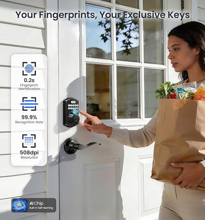 Veise VE012W-B Wi-Fi Fingerprint Smart Lock - Image 8