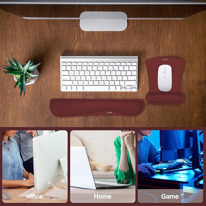 MOSISO Wrist Rest Support for Mouse Pad & Keyboard Set, Ergonomic Mousepad - Image 6
