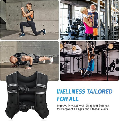 ZELUS Weighted Vest, 6lb/8lb/12lb/16lb/20lb/25lb/30lb Weight Vest - Image 7