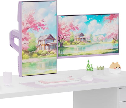 Pixio PS1D Wave Purple Dual Monitor Arm Stand Desk Mount - Image 7