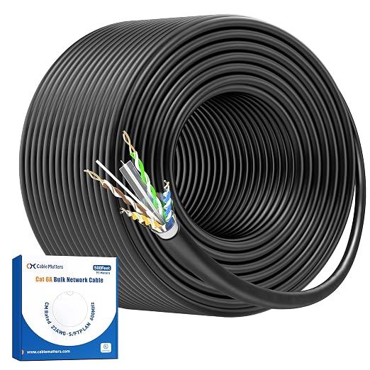 Cable Matters 10Gbps UV Resistant 23AWG Outdoor Cat6 Ethernet Cable – 500ft by CableMatters