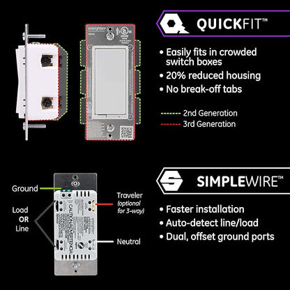 Enbrighten 43080 Zigbee in-Wall Smart Paddle Dimmer - Image 4