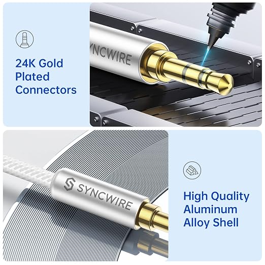 SYNCWIRE 3.5mm Aux Cable Nylon Braided Auxiliary Audio Cable Male to Male - Image 3