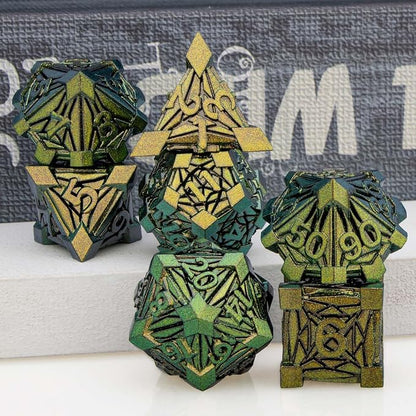 7PCS Metal DND Dice Set with Box, Debris RPG D and D Dice - Image 5