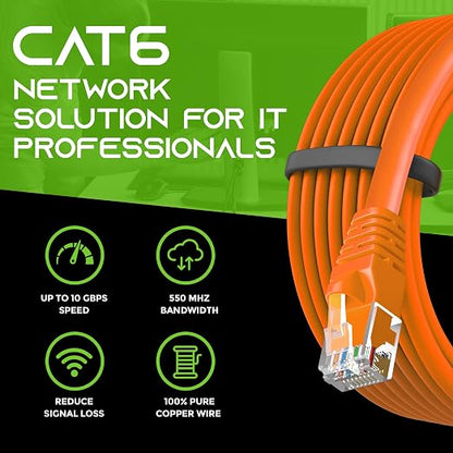 GEARit Cat 6 Ethernet Patch Cables 3 ft Orange, High Speed 24AWG 10Gbps RJ45 - Image 9