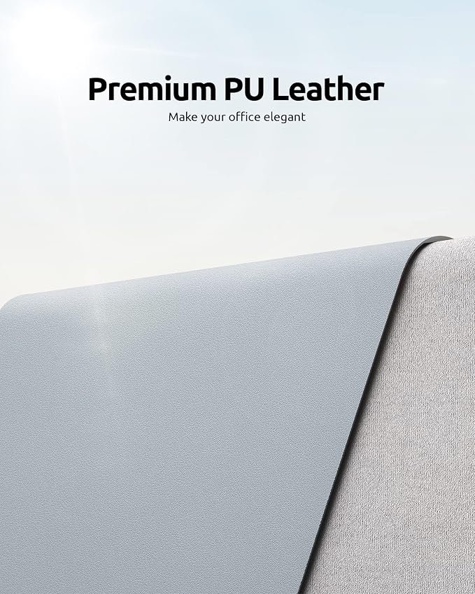 YSAGi Leather Desk Pad Protector, Office Desk Mat, Large Mouse Pad, Non-Slip PU - Image 2