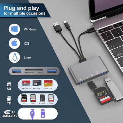 5-in-1 SD Card Reader, High-Speed USB 3.0 Adapter - Image 4