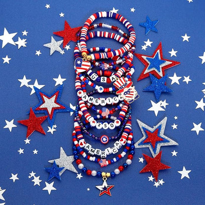 Independence Day Bracelets for Women, 4th of July Accessories USA Patriotic 250 - Image 7