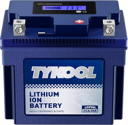TYKOOL YTZ7S / YTX7L Lithium LiFePO4 Motorcycle Battery, 12 V 4 Ah, 240 CCA by TYKOOL