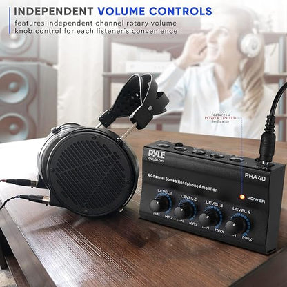 Pyle 4-Channel Portable Stereo Headphone Amplifier - Image 4