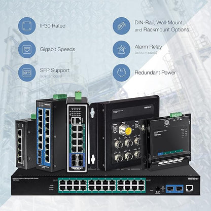 TRENDnet 10-Port Hardened Industrial Gigabit DIN-Rail Switch, 20Gbps Switching - Image 7