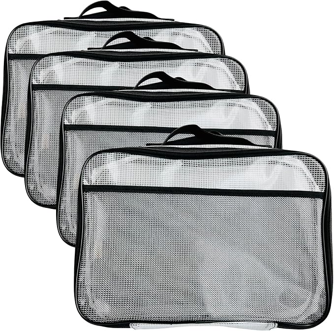 4PC Large Mesh Storage Bag for Board Games, Zippered Bags for Organization by HappiBox