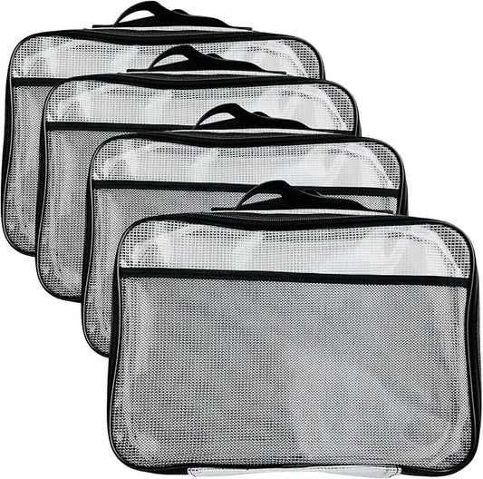 4PC Large Mesh Storage Bag for Board Games, Zippered Bags for Organization by HappiBox