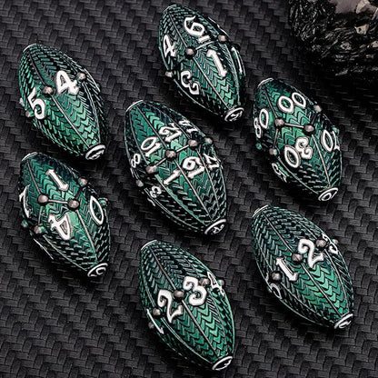 ARUOHHA DND Metal Dice Black Green Dragon Egg Dice - Image 5
