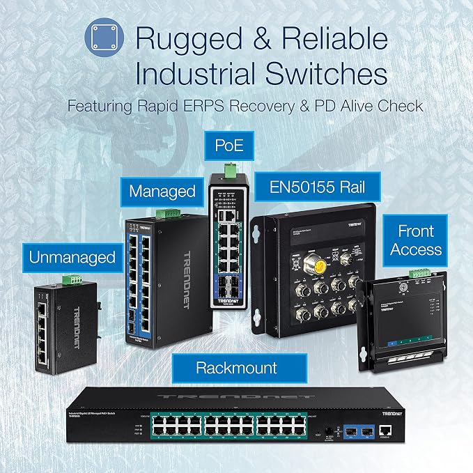 TRENDnet 10-Port Hardened Industrial Gigabit DIN-Rail Switch, 20Gbps Switching - Image 8