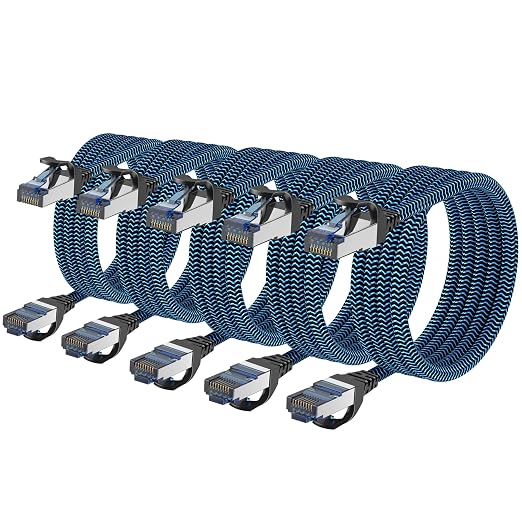 Cat8 Ethernet Cable 10 ft 5 Pack, High Speed 40Gbps 2000MHz, Compatible by CABNEER